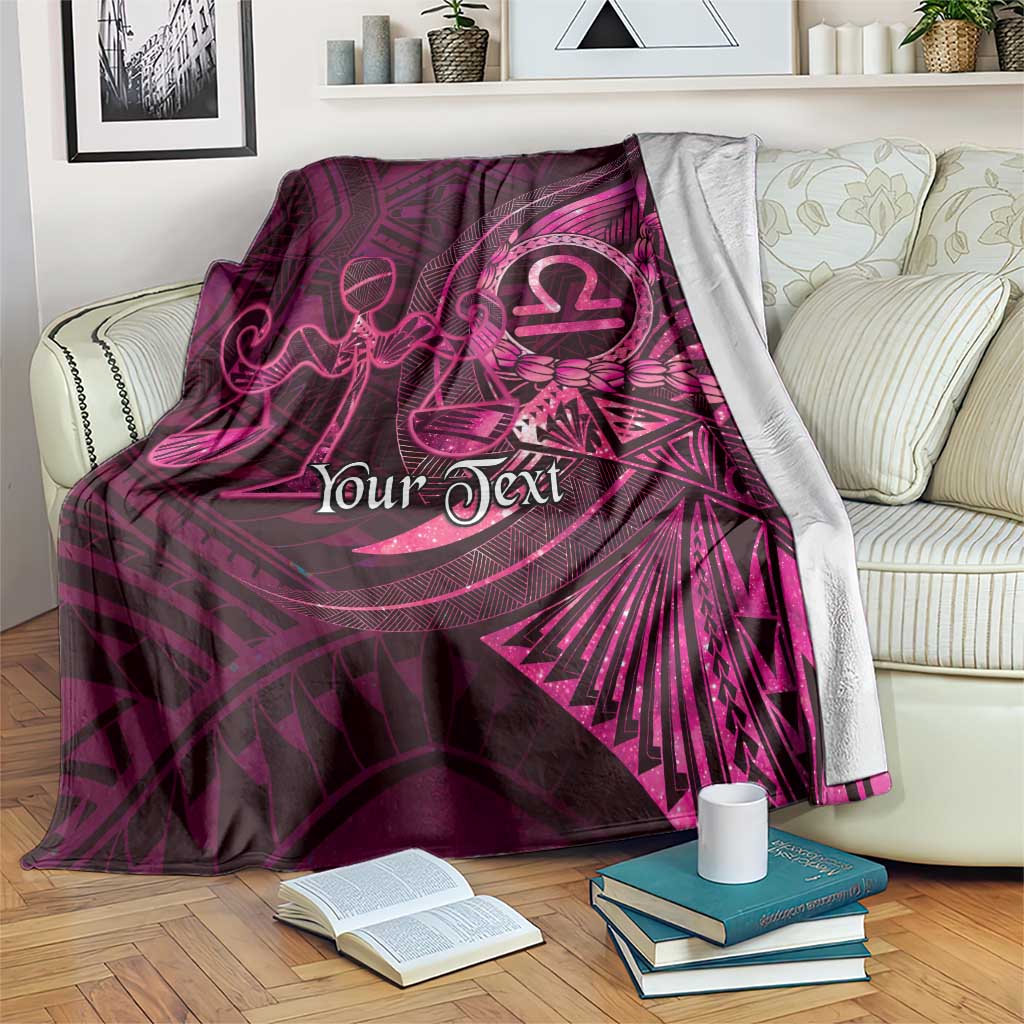 Personalised Polynesia Zodiac Libra Blanket Galaxy Polynesian Pattern Chest Tattoo Style