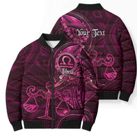 Personalised Polynesia Zodiac Libra Bomber Puffer Jacket Galaxy Polynesian Pattern Chest Tattoo Style