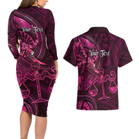Personalised Polynesia Zodiac Libra Couples Matching Long Sleeve Bodycon Dress and Hawaiian Shirt Galaxy Polynesian Pattern Chest Tattoo Style LT14 - Polynesian Pride