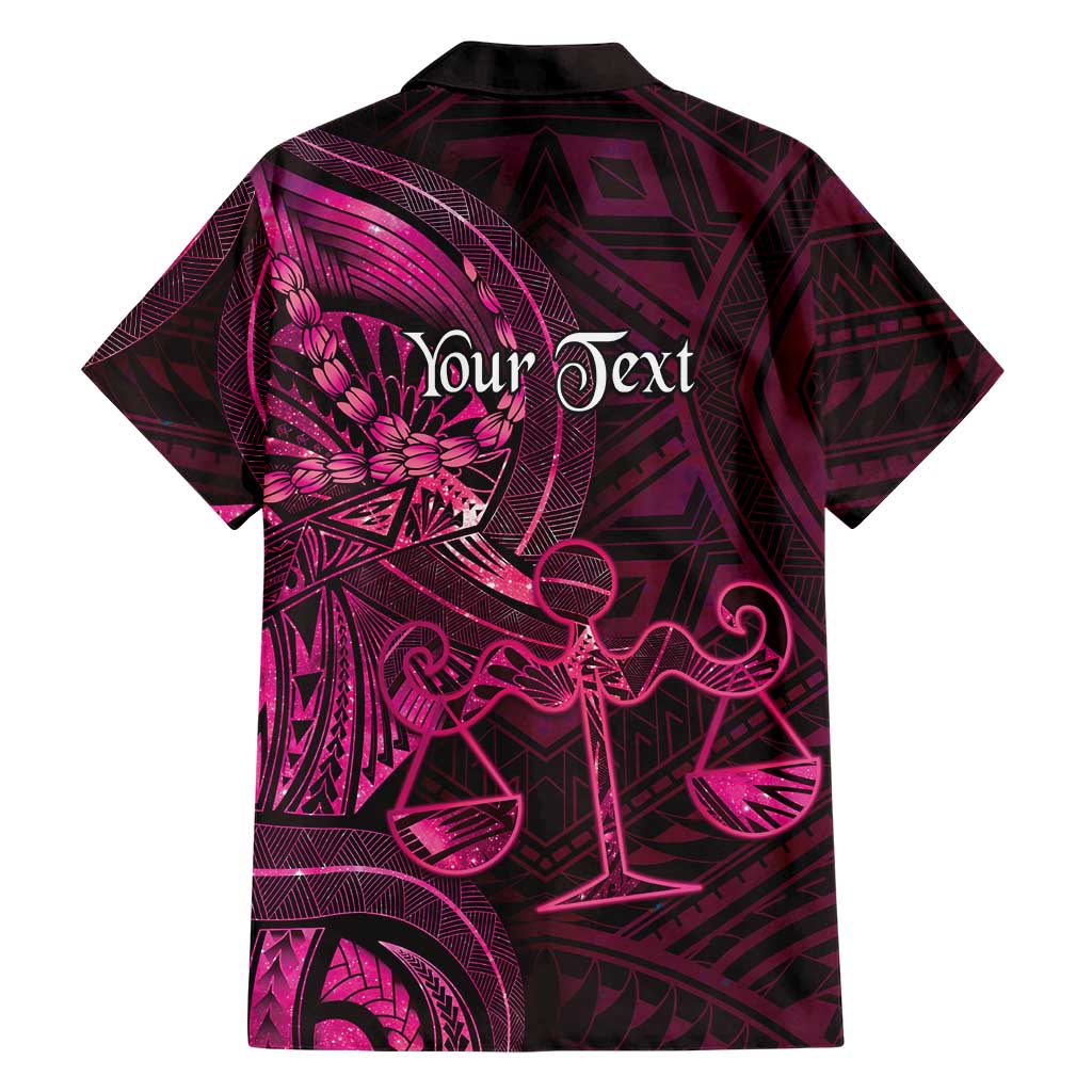 Personalised Polynesia Zodiac Libra Family Matching Off Shoulder Maxi Dress and Hawaiian Shirt Galaxy Polynesian Pattern Chest Tattoo Style