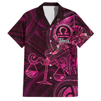Personalised Polynesia Zodiac Libra Family Matching Off Shoulder Short Dress and Hawaiian Shirt Galaxy Polynesian Pattern Chest Tattoo Style