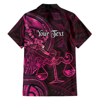 Personalised Polynesia Zodiac Libra Family Matching Off Shoulder Short Dress and Hawaiian Shirt Galaxy Polynesian Pattern Chest Tattoo Style