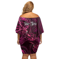 Personalised Polynesia Zodiac Libra Family Matching Off Shoulder Short Dress and Hawaiian Shirt Galaxy Polynesian Pattern Chest Tattoo Style