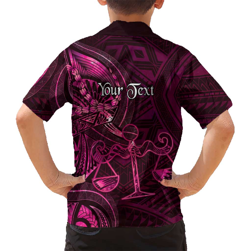 Personalised Polynesia Zodiac Libra Kid Hawaiian Shirt Galaxy Polynesian Pattern Chest Tattoo Style LT14 - Polynesian Pride