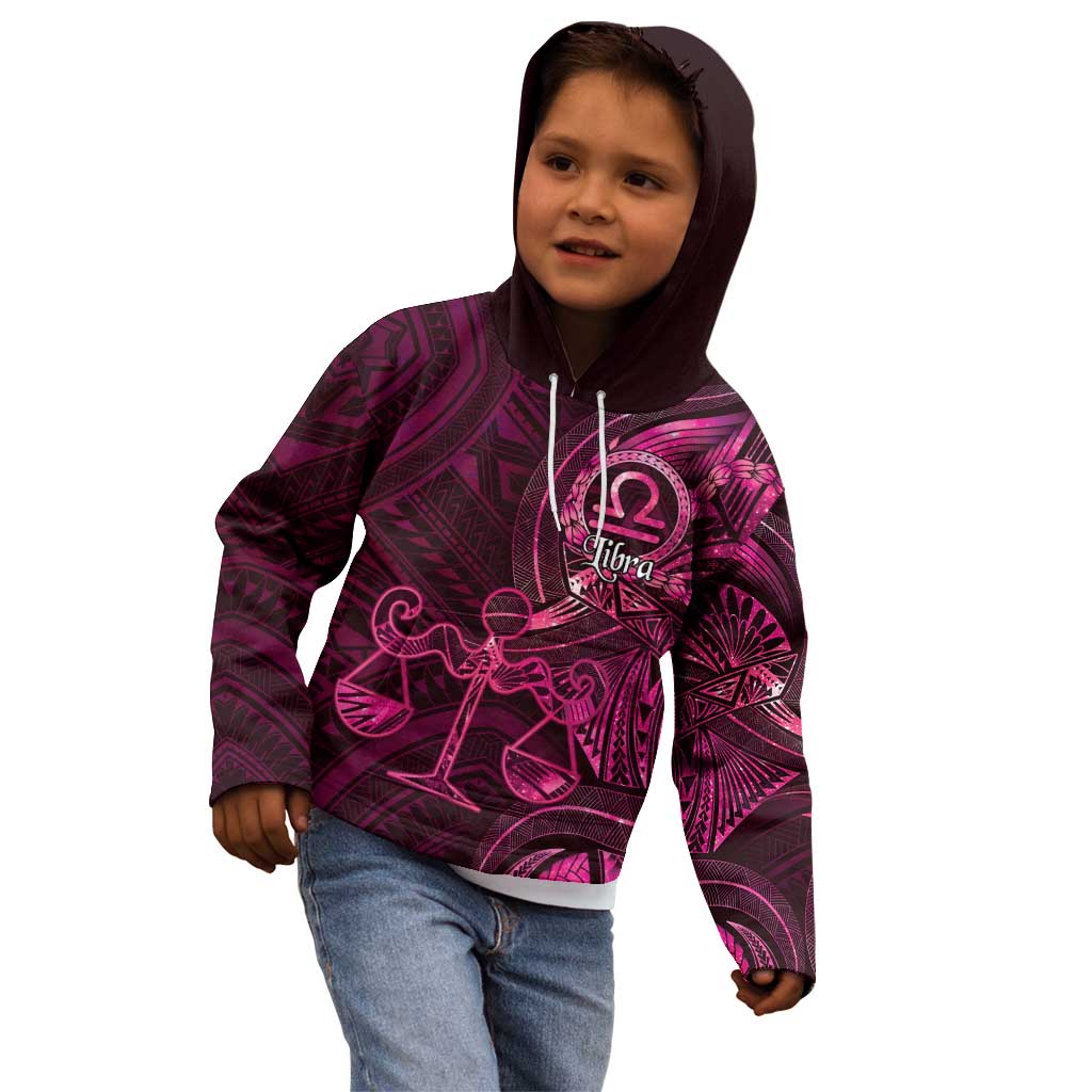 Personalised Polynesia Zodiac Libra Kid Hoodie Galaxy Polynesian Pattern Chest Tattoo Style LT14 - Polynesian Pride