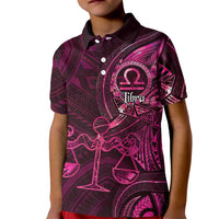 Personalised Polynesia Zodiac Libra Kid Polo Shirt Galaxy Polynesian Pattern Chest Tattoo Style LT14 Kid Pink - Polynesian Pride