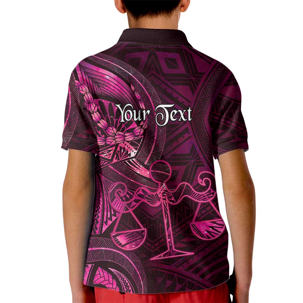 Personalised Polynesia Zodiac Libra Kid Polo Shirt Galaxy Polynesian Pattern Chest Tattoo Style LT14 - Polynesian Pride