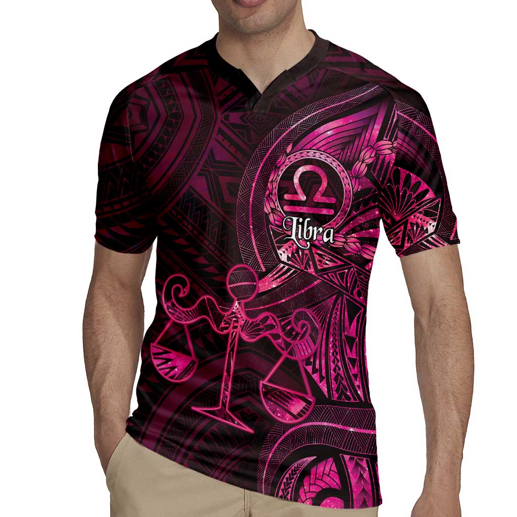 Personalised Polynesia Zodiac Libra Rugby Jersey Galaxy Polynesian Pattern Chest Tattoo Style