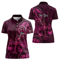 Personalised Polynesia Zodiac Libra Women Polo Shirt Galaxy Polynesian Pattern Chest Tattoo Style LT14 - Polynesian Pride