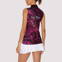 Personalised Polynesia Zodiac Libra Women Sleeveless Polo Shirt Galaxy Polynesian Pattern Chest Tattoo Style LT14 - Polynesian Pride
