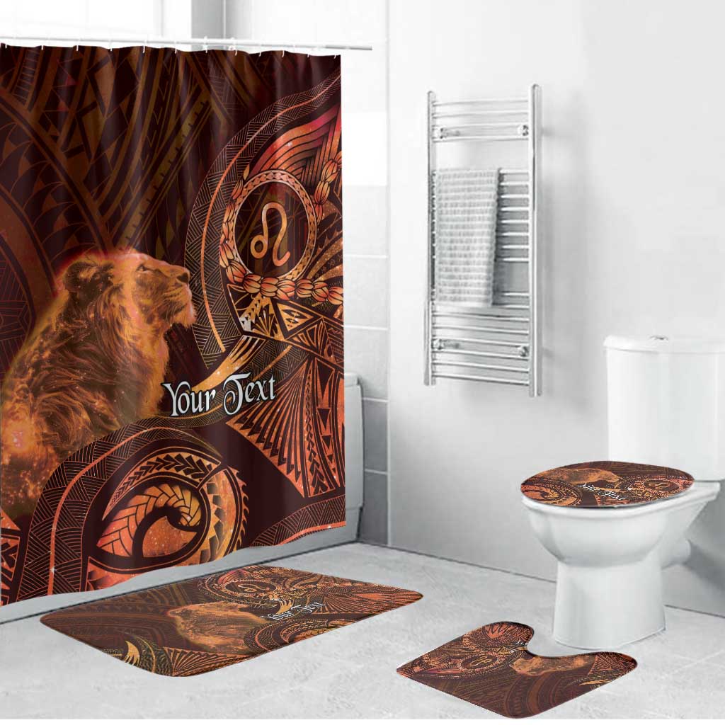 Personalised Polynesia Zodiac Leo Bathroom Set Galaxy Polynesian Pattern Chest Tattoo Style