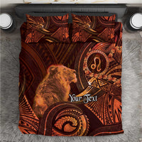 Personalised Polynesia Zodiac Leo Bedding Set Galaxy Polynesian Pattern Chest Tattoo Style LT14 Orange - Polynesian Pride