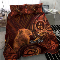 Personalised Polynesia Zodiac Leo Bedding Set Galaxy Polynesian Pattern Chest Tattoo Style LT14 - Polynesian Pride