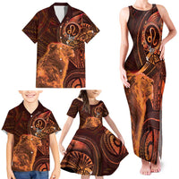 Personalised Polynesia Zodiac Leo Family Matching Tank Maxi Dress and Hawaiian Shirt Galaxy Polynesian Pattern Chest Tattoo Style LT14 - Polynesian Pride