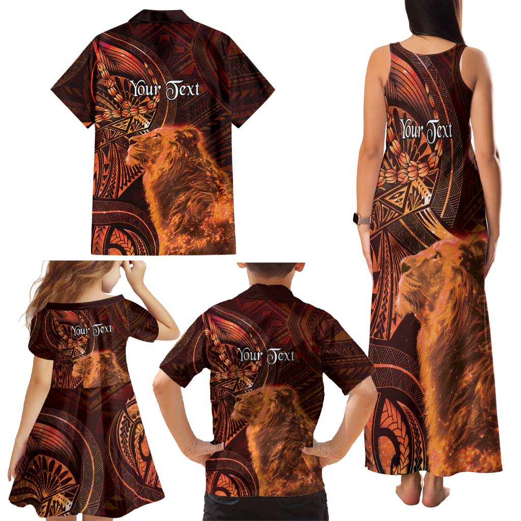 Personalised Polynesia Zodiac Leo Family Matching Tank Maxi Dress and Hawaiian Shirt Galaxy Polynesian Pattern Chest Tattoo Style LT14 - Polynesian Pride