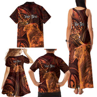 Personalised Polynesia Zodiac Leo Family Matching Tank Maxi Dress and Hawaiian Shirt Galaxy Polynesian Pattern Chest Tattoo Style LT14 - Polynesian Pride