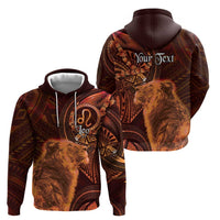 Personalised Polynesia Zodiac Leo Hoodie Galaxy Polynesian Pattern Chest Tattoo Style LT14 - Polynesian Pride