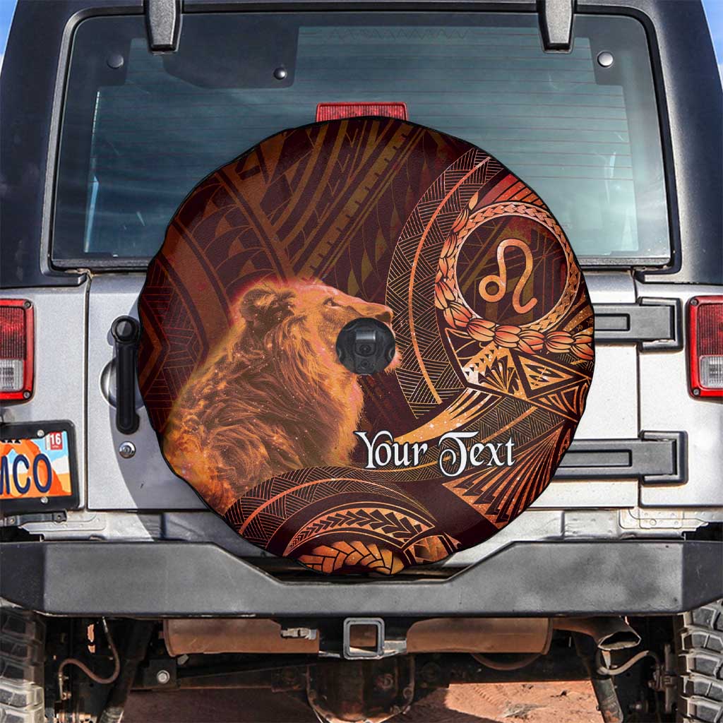 Personalised Polynesia Zodiac Leo Spare Tire Cover Galaxy Polynesian Pattern Chest Tattoo Style