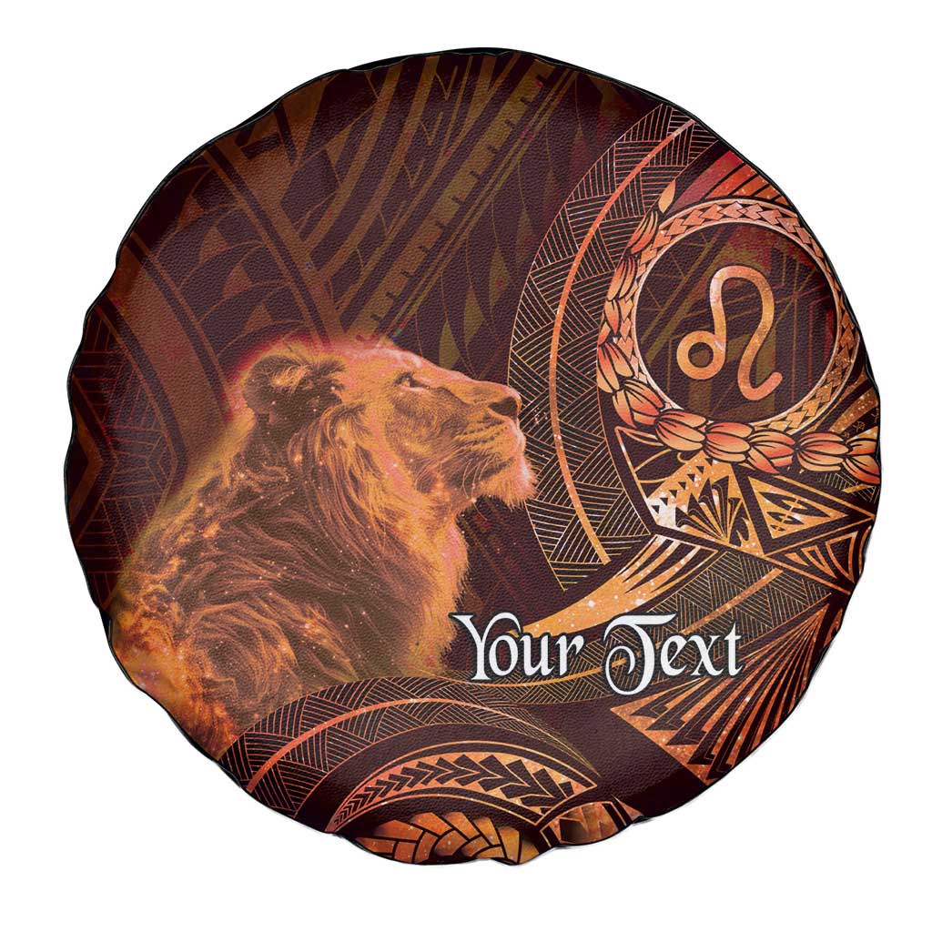 Personalised Polynesia Zodiac Leo Spare Tire Cover Galaxy Polynesian Pattern Chest Tattoo Style