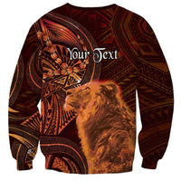 Personalised Polynesia Zodiac Leo Sweatshirt Galaxy Polynesian Pattern Chest Tattoo Style LT14 - Polynesian Pride