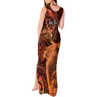 Personalised Polynesia Zodiac Leo Tank Maxi Dress Galaxy Polynesian Pattern Chest Tattoo Style