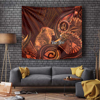 Personalised Polynesia Zodiac Leo Tapestry Galaxy Polynesian Pattern Chest Tattoo Style LT14 Orange - Polynesian Pride