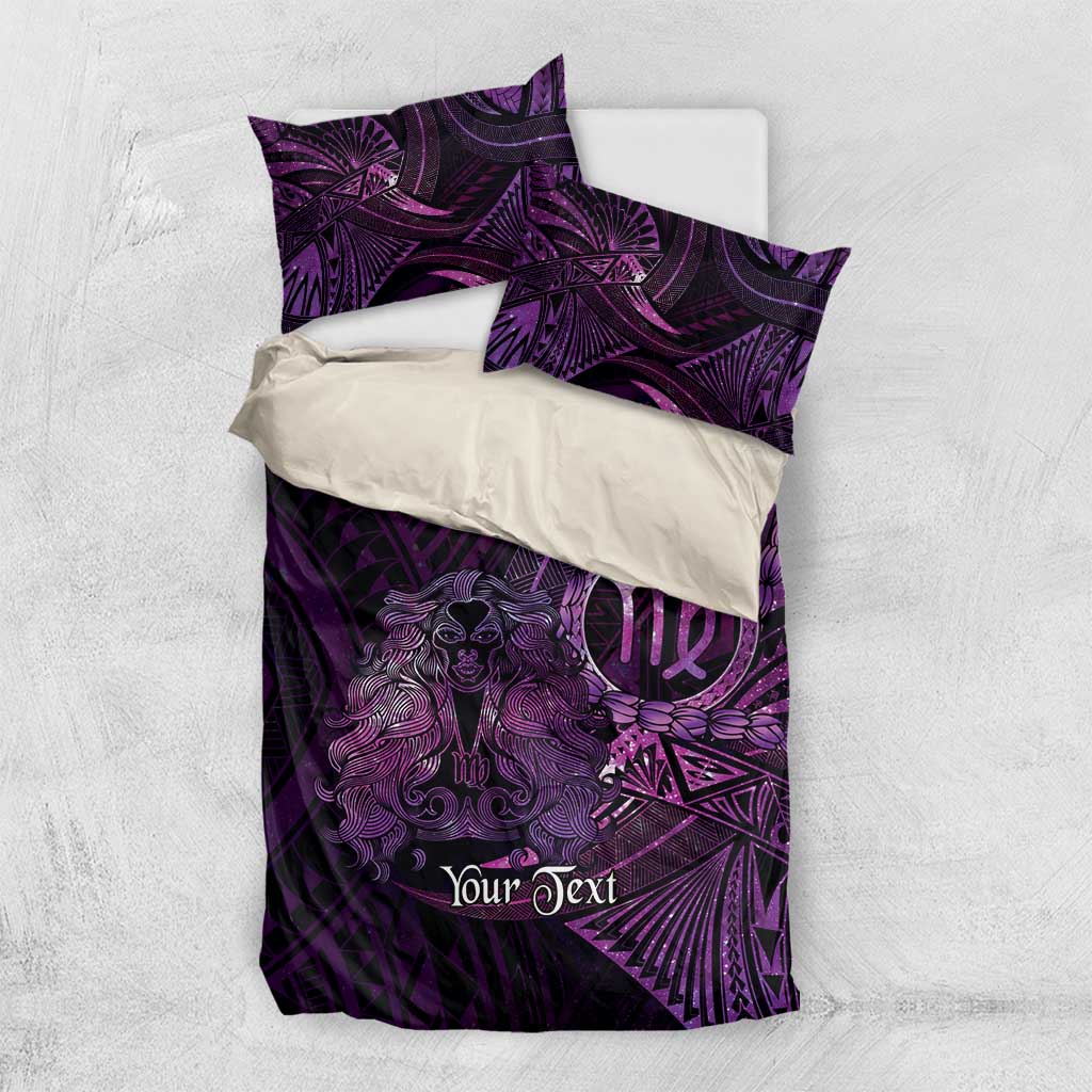 Personalised Polynesia Zodiac Virgo Bedding Set Galaxy Polynesian Pattern Chest Tattoo Style