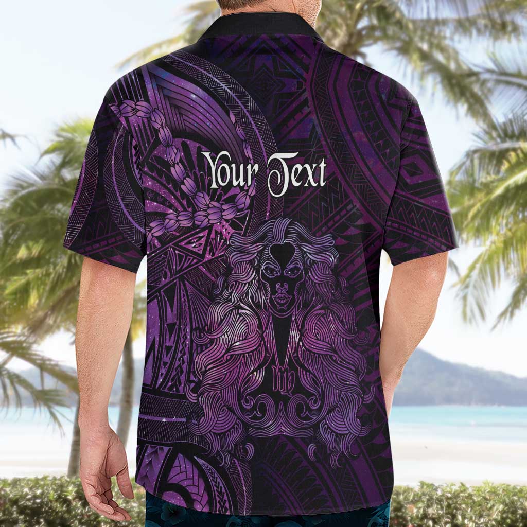 Personalised Polynesia Zodiac Virgo Hawaiian Shirt Galaxy Polynesian Pattern Chest Tattoo Style