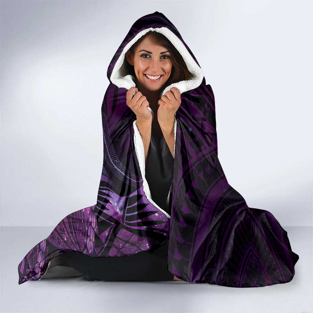 Personalised Polynesia Zodiac Virgo Hooded Blanket Galaxy Polynesian Pattern Chest Tattoo Style LT14 - Polynesian Pride