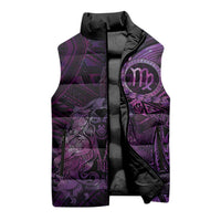 Personalised Polynesia Zodiac Virgo Sleeveless Puffer Jacket Galaxy Polynesian Pattern Chest Tattoo Style LT14 - Polynesian Pride