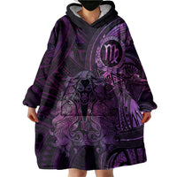 Personalised Polynesia Zodiac Virgo Wearable Blanket Hoodie Galaxy Polynesian Pattern Chest Tattoo Style