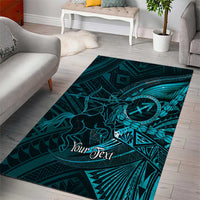 Personalised Polynesia Zodiac Sagittarius Area Rug Galaxy Polynesian Pattern Chest Tattoo Style LT14 - Polynesian Pride