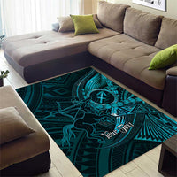 Personalised Polynesia Zodiac Sagittarius Area Rug Galaxy Polynesian Pattern Chest Tattoo Style LT14 - Polynesian Pride