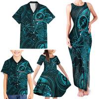 Personalised Polynesia Zodiac Sagittarius Family Matching Tank Maxi Dress and Hawaiian Shirt Galaxy Polynesian Pattern Chest Tattoo Style LT14 - Polynesian Pride