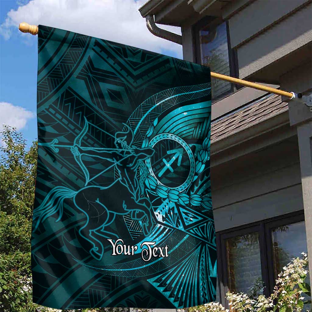 Personalised Polynesia Zodiac Sagittarius Garden Flag Galaxy Polynesian Pattern Chest Tattoo Style LT14 - Polynesian Pride