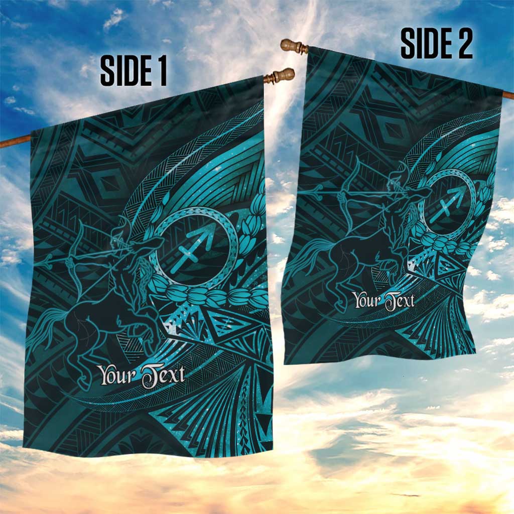 Personalised Polynesia Zodiac Sagittarius Garden Flag Galaxy Polynesian Pattern Chest Tattoo Style LT14 - Polynesian Pride