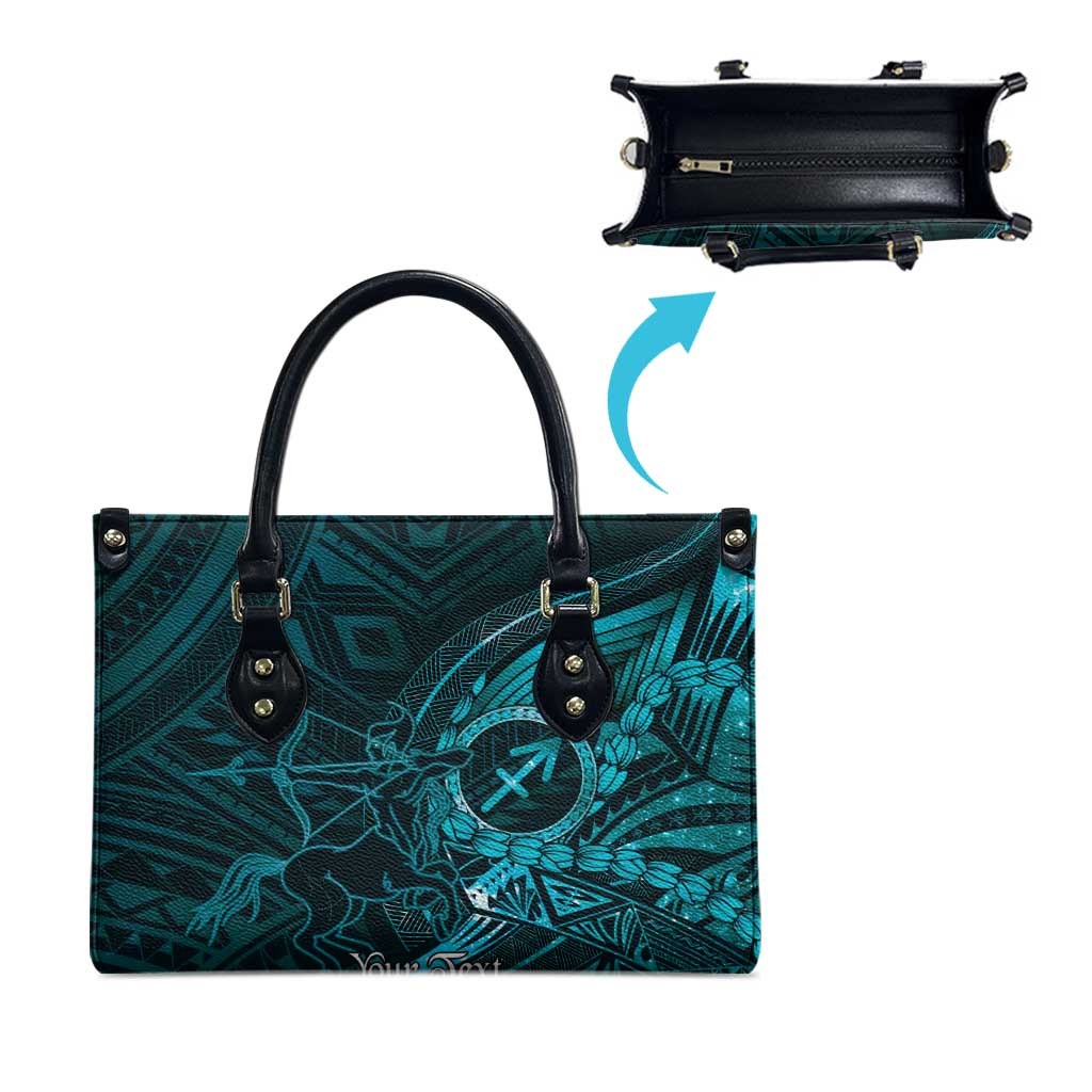 Personalised Polynesia Zodiac Sagittarius Leather Bag Galaxy Polynesian Pattern Chest Tattoo Style LT14 - Polynesian Pride