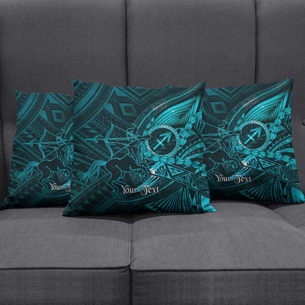 Personalised Polynesia Zodiac Sagittarius Pillow Cover Galaxy Polynesian Pattern Chest Tattoo Style