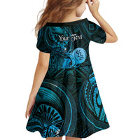 Personalised Polynesia Zodiac Aquarius Family Matching Off Shoulder Short Dress and Hawaiian Shirt Galaxy Polynesian Pattern Chest Tattoo Style LT14 - Polynesian Pride