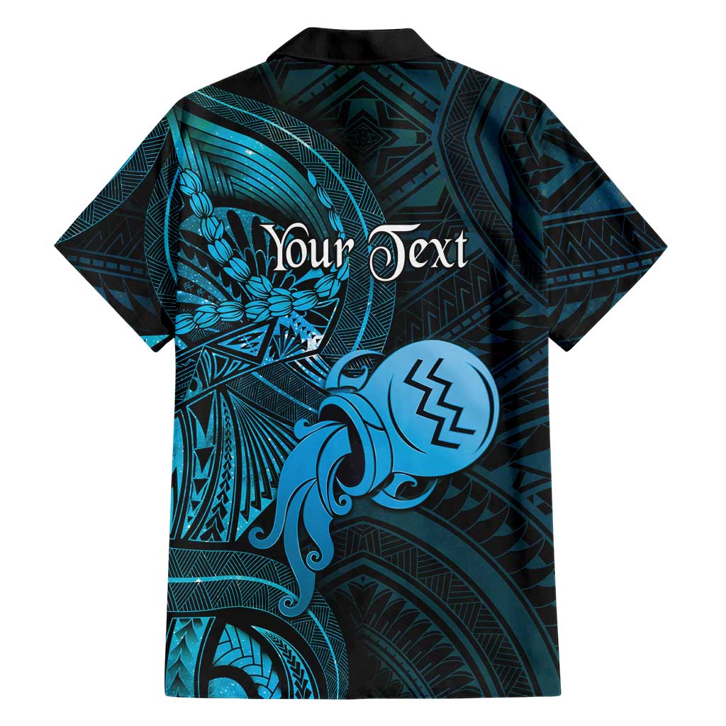 Personalised Polynesia Zodiac Aquarius Family Matching Off Shoulder Short Dress and Hawaiian Shirt Galaxy Polynesian Pattern Chest Tattoo Style LT14 - Polynesian Pride