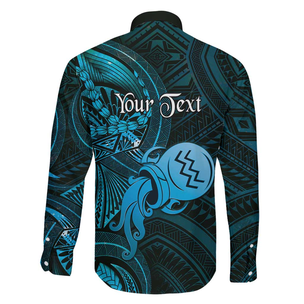 Personalised Polynesia Zodiac Aquarius Family Matching Off Shoulder Short Dress and Hawaiian Shirt Galaxy Polynesian Pattern Chest Tattoo Style LT14 - Polynesian Pride