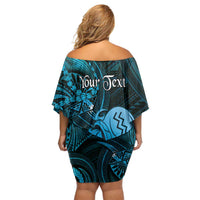 Personalised Polynesia Zodiac Aquarius Family Matching Off Shoulder Short Dress and Hawaiian Shirt Galaxy Polynesian Pattern Chest Tattoo Style LT14 - Polynesian Pride