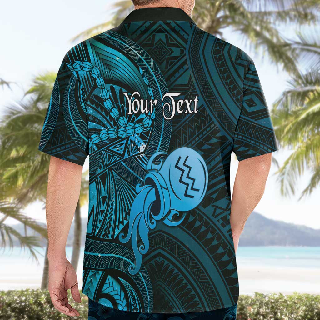 Personalised Polynesia Zodiac Aquarius Hawaiian Shirt Galaxy Polynesian Pattern Chest Tattoo Style LT14 - Polynesian Pride