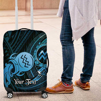 Personalised Polynesia Zodiac Aquarius Luggage Cover Galaxy Polynesian Pattern Chest Tattoo Style