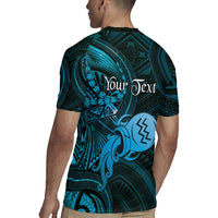 Personalised Polynesia Zodiac Aquarius Rugby Jersey Galaxy Polynesian Pattern Chest Tattoo Style