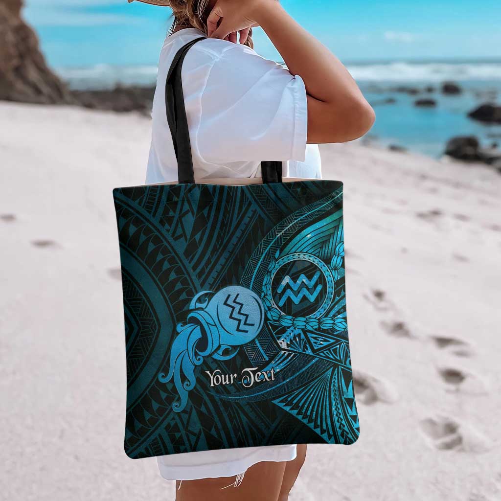 Personalised Polynesia Zodiac Aquarius Tote Bag Galaxy Polynesian Pattern Chest Tattoo Style LT14 - Polynesian Pride
