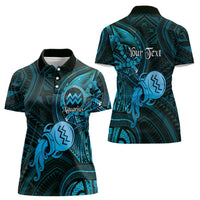 Personalised Polynesia Zodiac Aquarius Women Polo Shirt Galaxy Polynesian Pattern Chest Tattoo Style LT14 - Polynesian Pride
