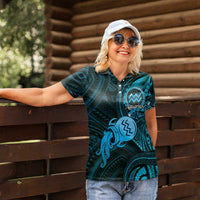 Personalised Polynesia Zodiac Aquarius Women Polo Shirt Galaxy Polynesian Pattern Chest Tattoo Style LT14 - Polynesian Pride