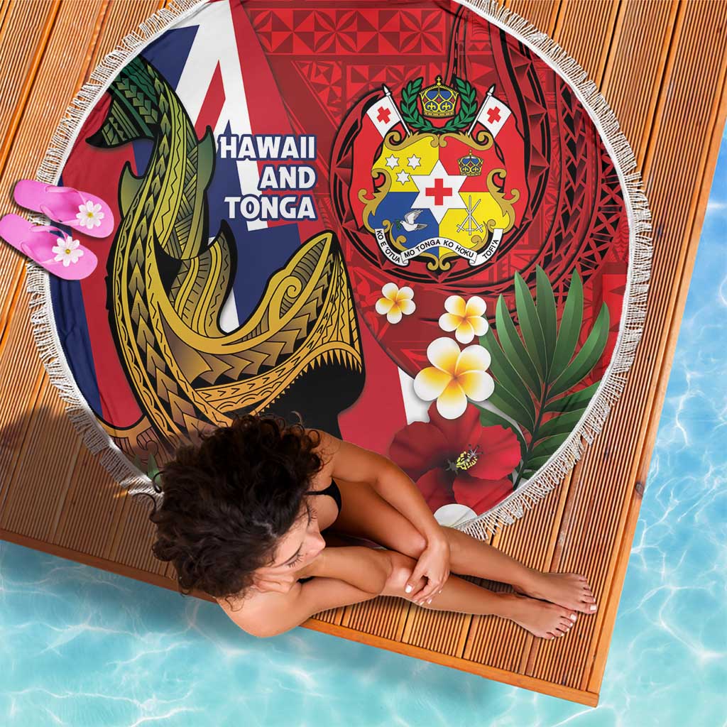 Hawaii And Tonga Beach Blanket Shark Tattoo With Tongan Coat Of Arms