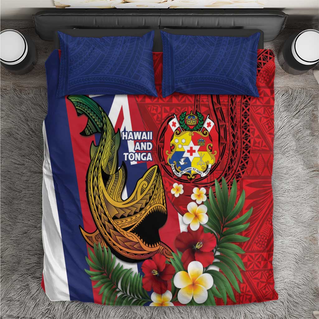 Hawaii And Tonga Bedding Set Shark Tattoo With Tongan Coat Of Arms